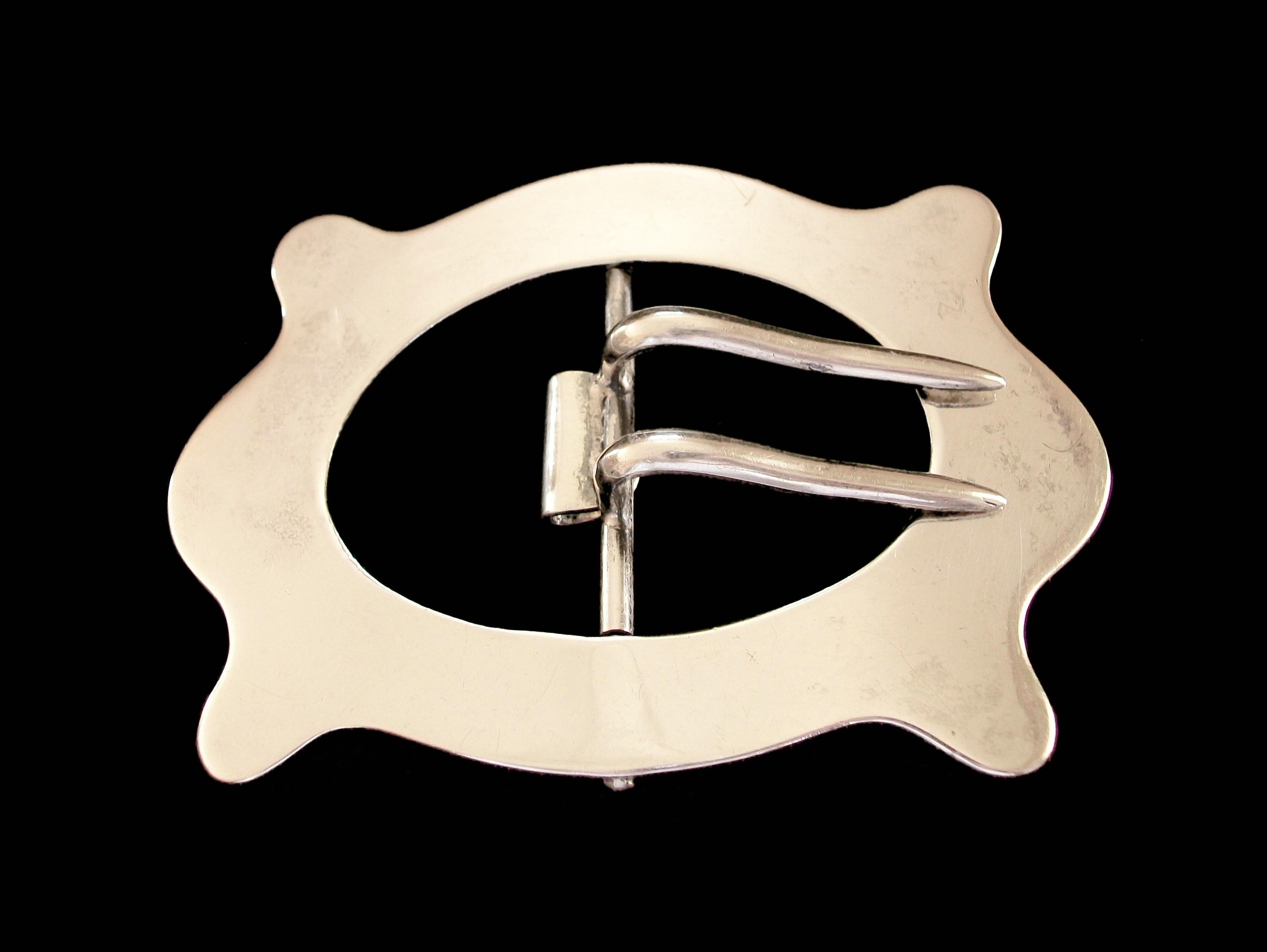 vintage brass hidden pipe belt buckle