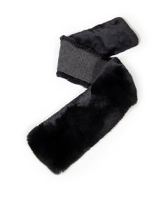 N. PEAL Black Cashmere & Rabbit Fur Scarf
