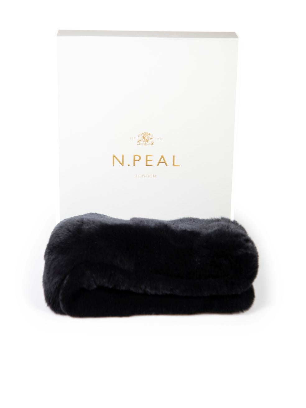 N. PEAL Black Cashmere & Rabbit Fur Scarf For Sale 1