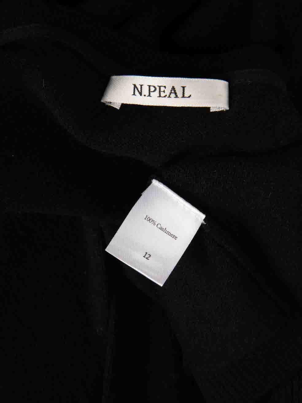 N. PEAL Black V-Neck Cashmere Knit Top Size S For Sale 1