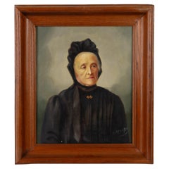 Antique N. Reymen Belgian Portrait Signed Oil Painting