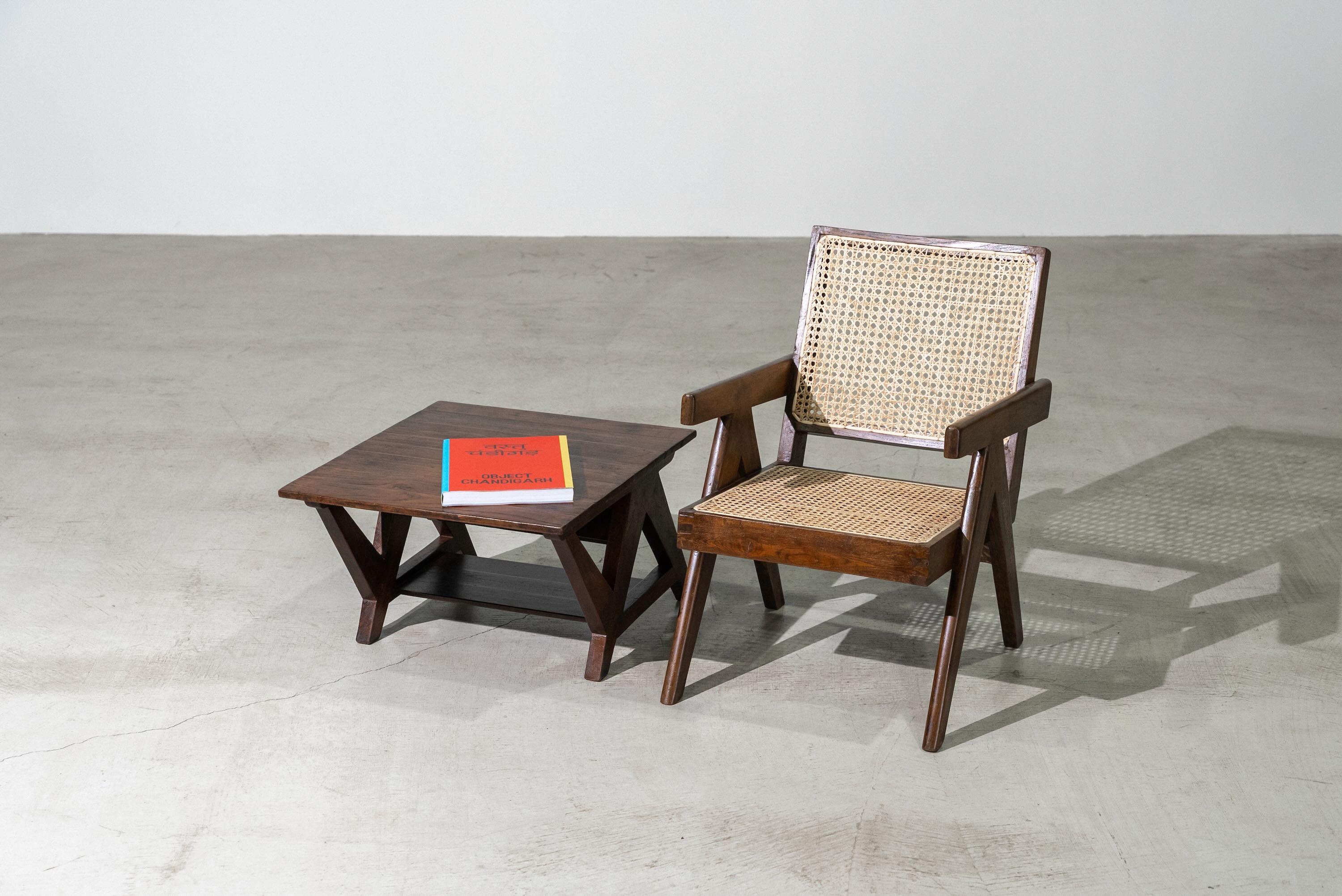 Teak N-Shape Coffee Table by Pierre Jeanneret for Chandigarh, India, Circa 1960 For Sale