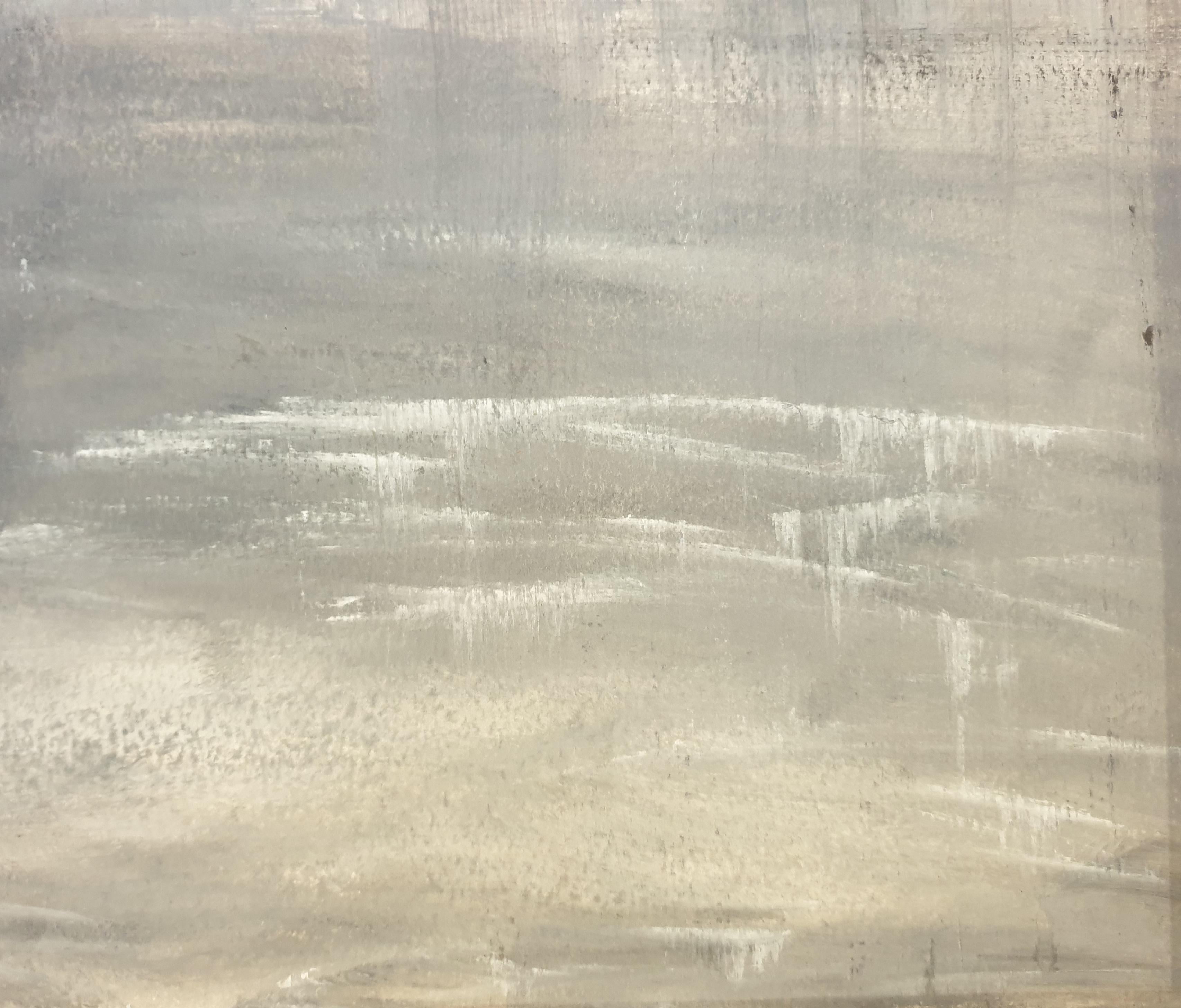 'Première Abstraction'. French Colour Field Acrylic on Paper - Gray Abstract Painting by N Simonet