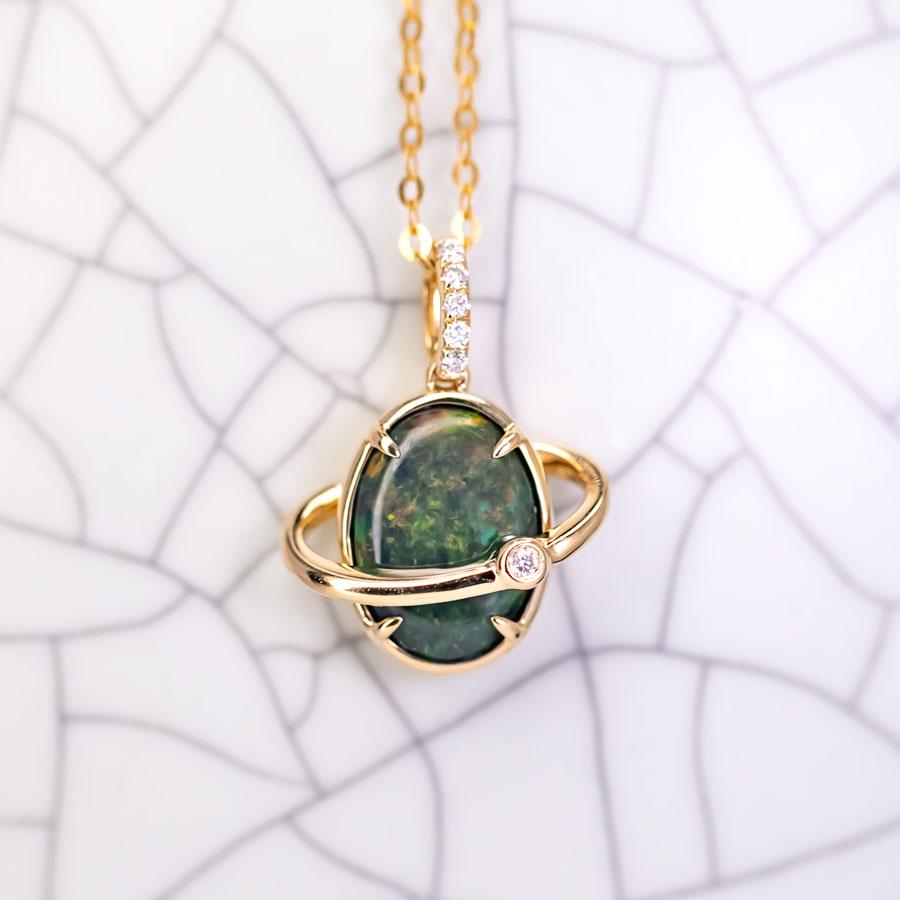 N1 Australian Black Opal & Diamond Earth Noon Necklace 18K Yellow Gold.




Free Domestic USPS First Class Shipping!  Free One Year Limited Warranty!  Free Gift Bag or Box with every order!



Opal—the queen of gemstones, is one of the most