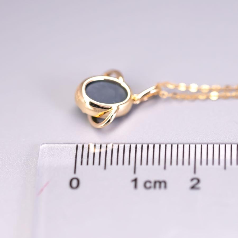 N1 Australian Black Opal & Diamond Earth Noon Necklace 18K Yellow Gold In New Condition For Sale In Suwanee, GA