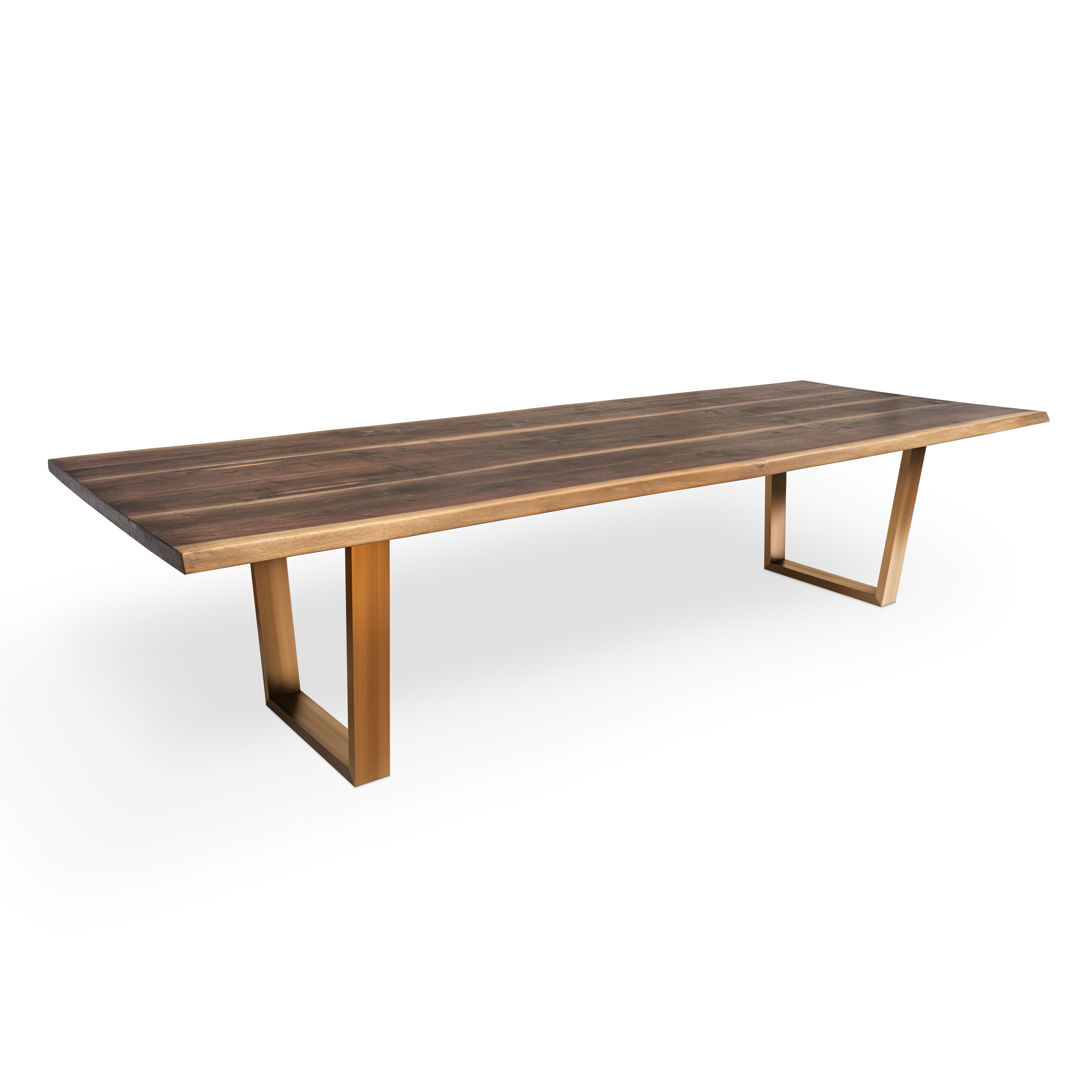N.16 Dining Table by Timbart
Dimensions: D 130 x W 320 x H 75 cm
Material: Solid american walnut wood, copper, Timbart reactive stain.

Timbart is a woodworking atelier from Hungary - specialising in hardwood flooring, cutom-made furniture, and