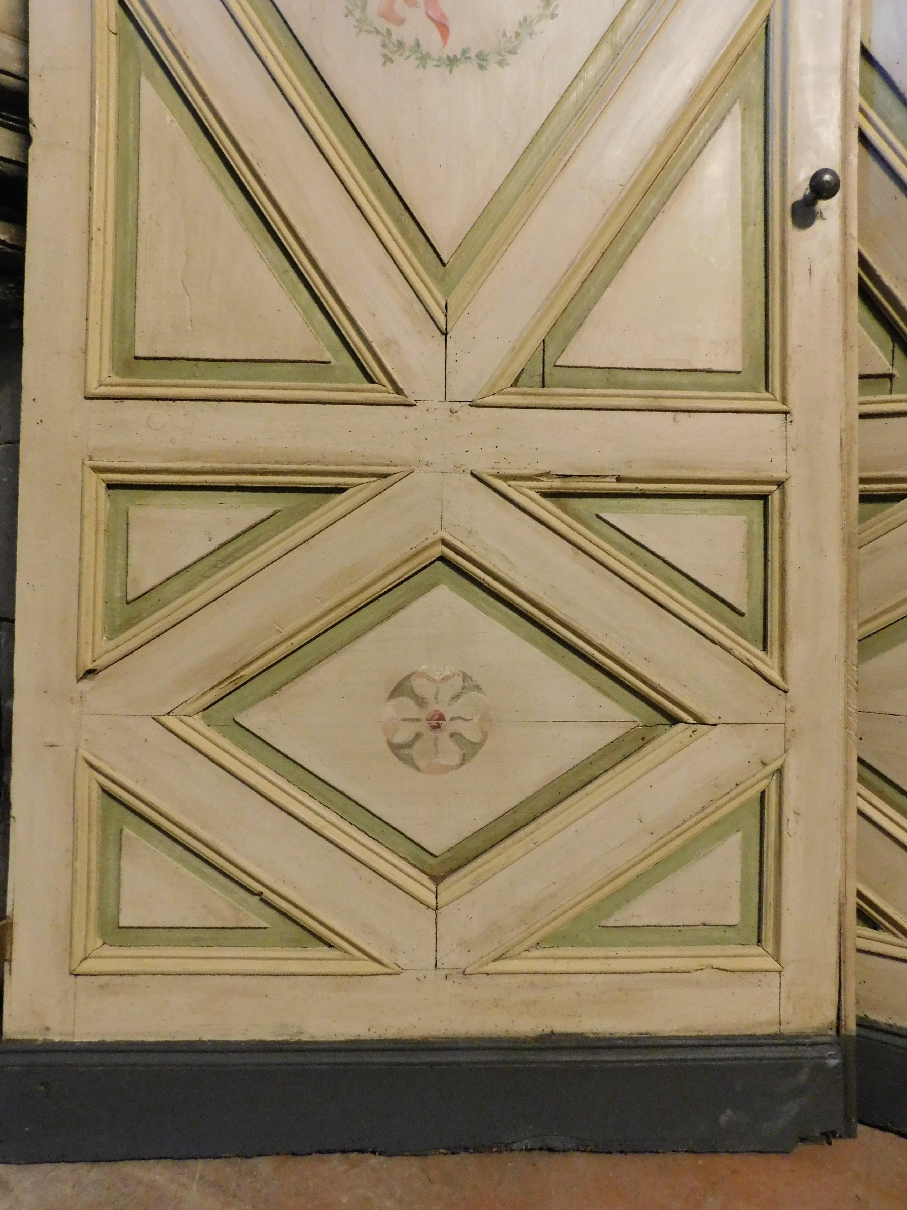 18th Century and Earlier N.2 Ancient Lacquered Doors from the 18th Century, from Genoa For Sale