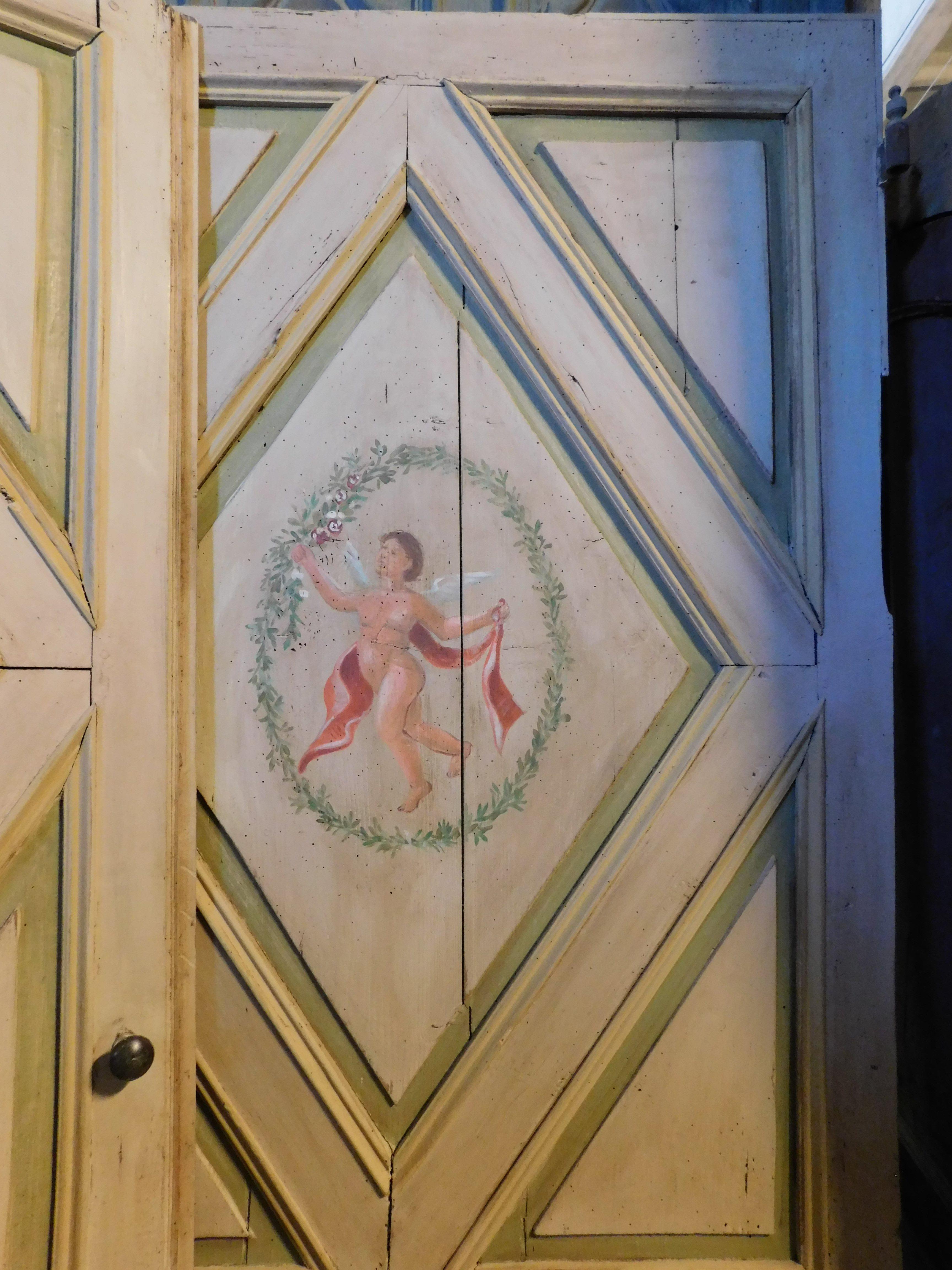 Poplar N.2 Ancient Lacquered Doors from the 18th Century, from Genoa For Sale
