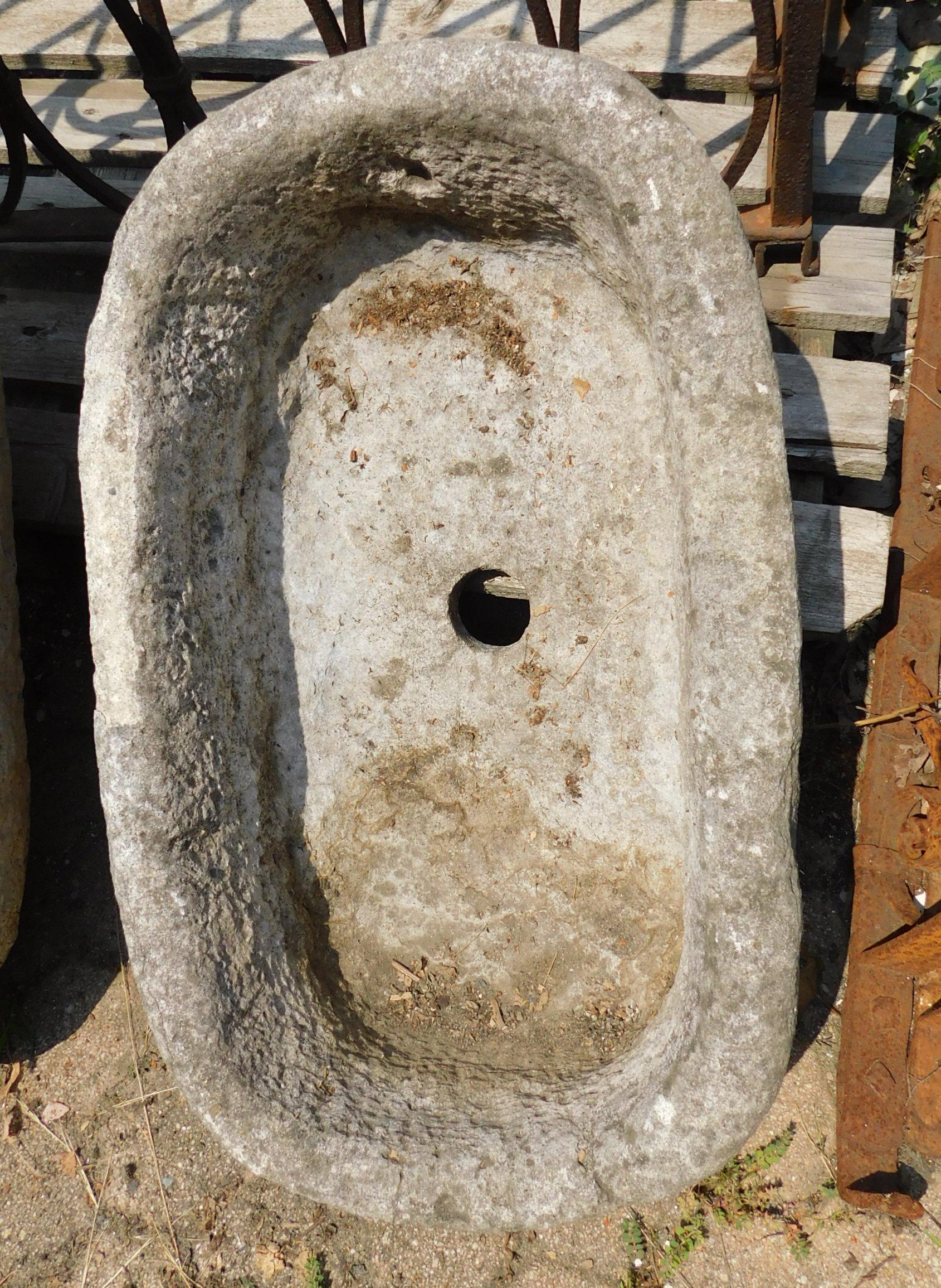 Hand-Carved N.2 Basins, Stone Washbasins, for Fountains or Outdoor Sinks For Sale