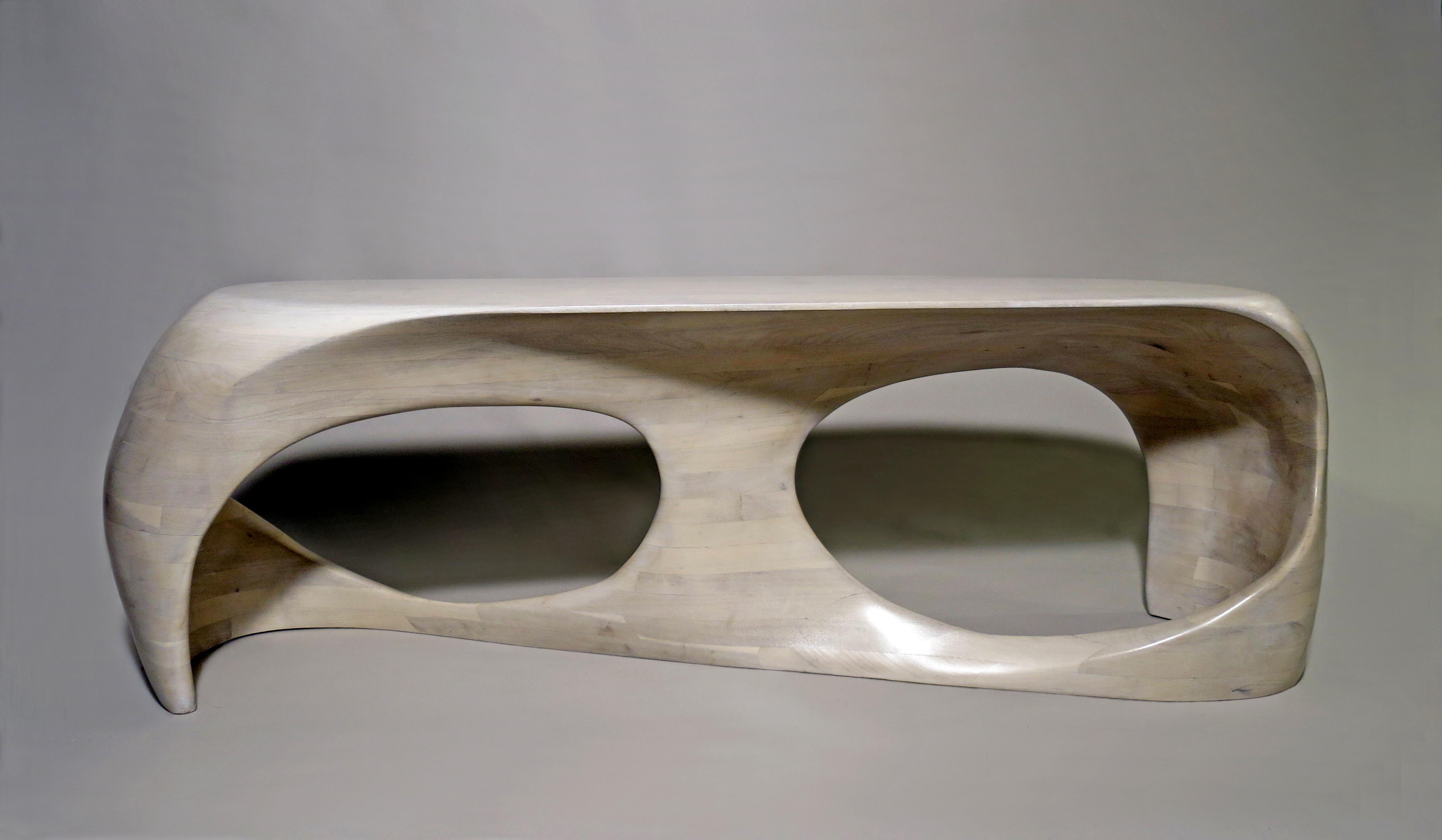 N2 Bench by Aaron Scott
Dimensions: D 41 x W 142.5 x H 46 cm
Materials: bleached cherry.
Also available in other woods: lacquered cherry, bleached walnut, walnut.


Brooklyn-based designer Aaron Scott was raised in the mountains and forests of