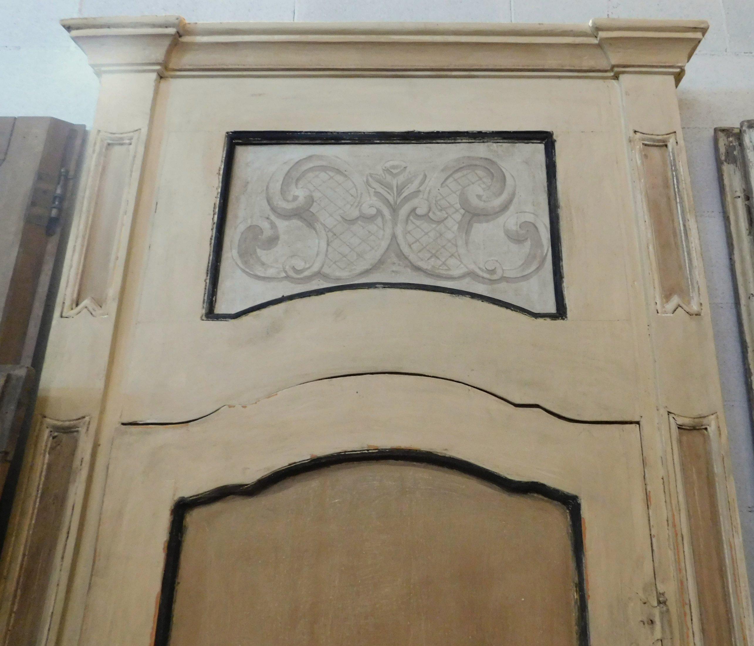 n.2 puertas pintadas con marco lacado, completas con sobrepuerta, '700 Italia Pintado a mano en venta