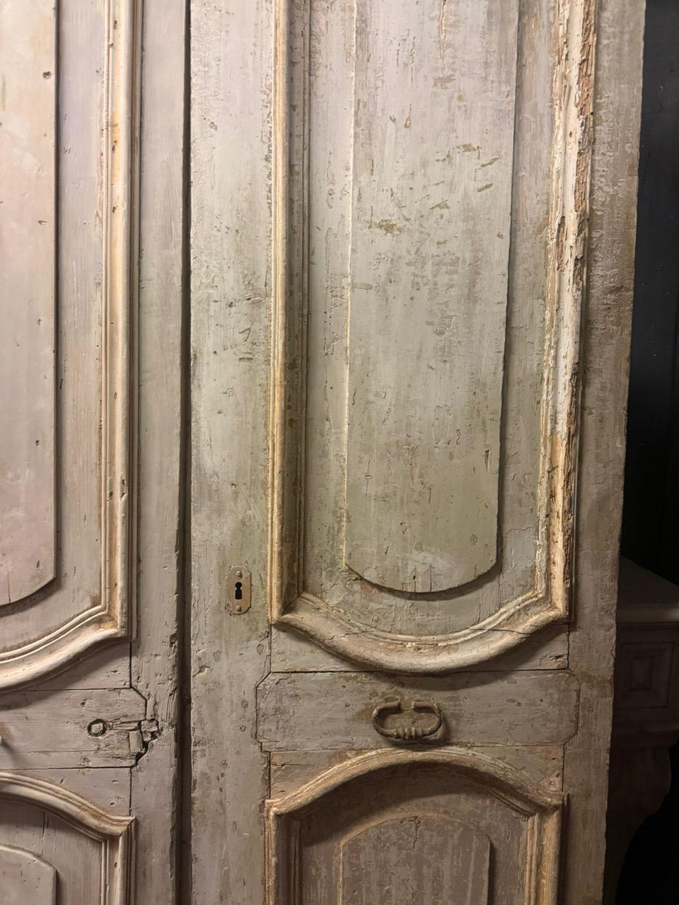 N.2 Double interior doors in lacquered wood, in first patina, Italy im Zustand „Gut“ im Angebot in Cuneo, Italy (CN)