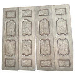 N.2 Double Interior Doors, Painted and Carved on Both Sides, 18th Century Italy