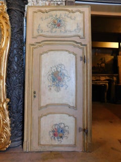 N.2 porte laccate bifacciali con telaio e sovraporta originali, Genova Italia