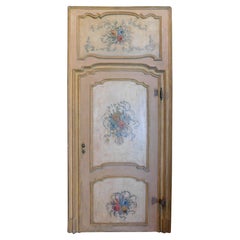 N.2 double-sided lacquered doors with original frame and overdoor, Genoa Italy