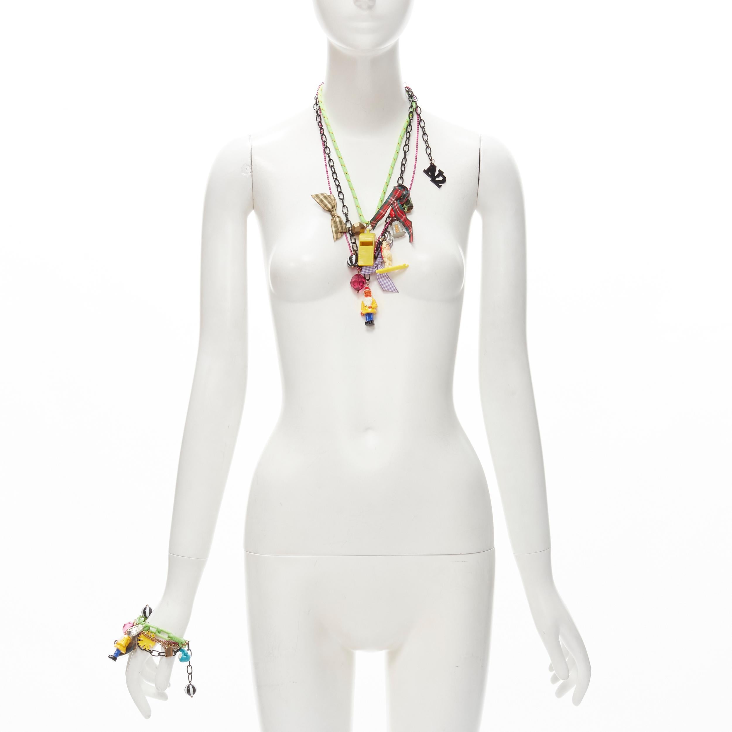 N2 LES NEREIDES colorful gnomes plaid ribbons Harajuku necklace bracelet In Good Condition For Sale In Hong Kong, NT
