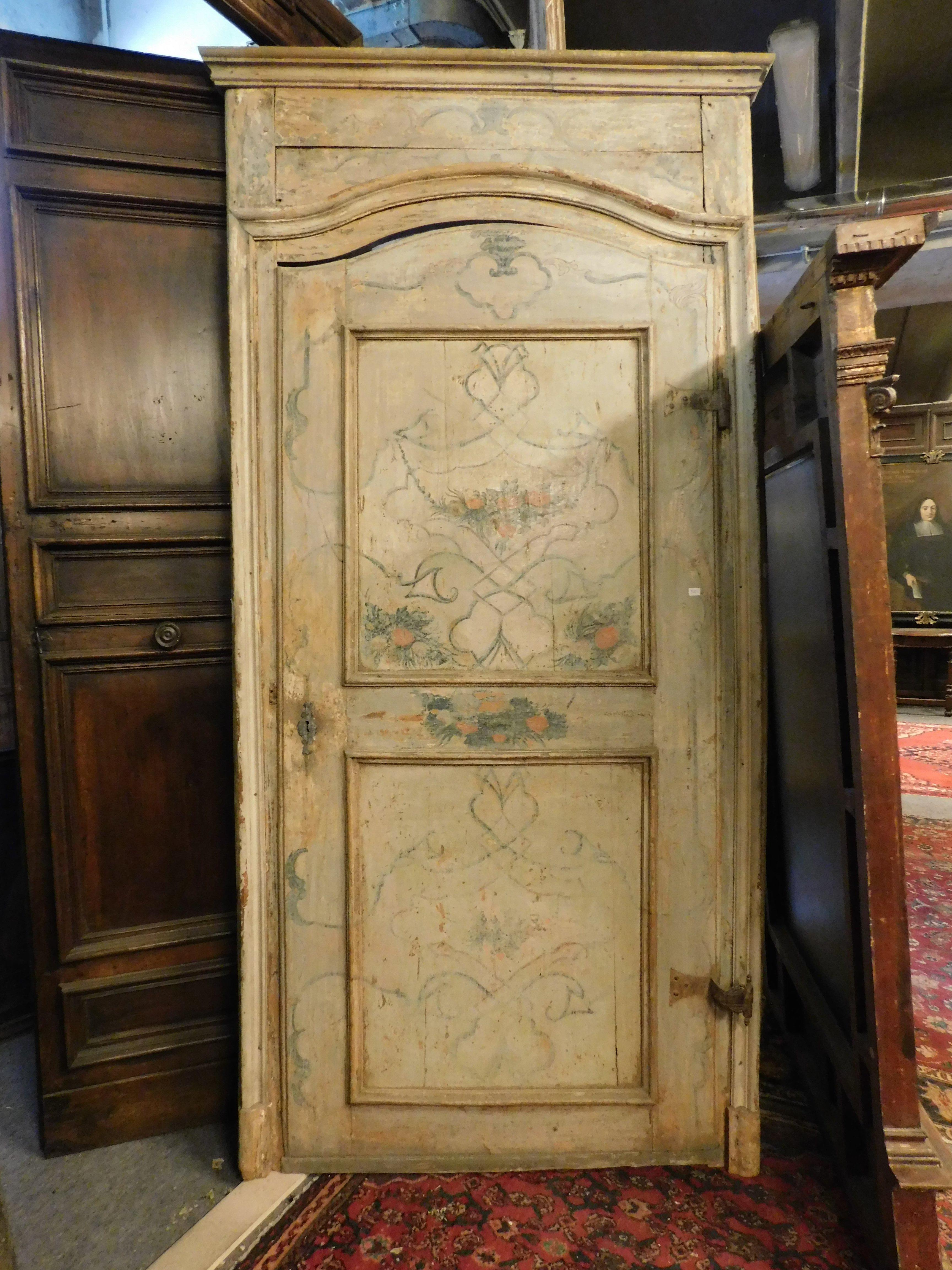 Italian n.2 painted and lacquered doors, complete with original frame, Italy For Sale