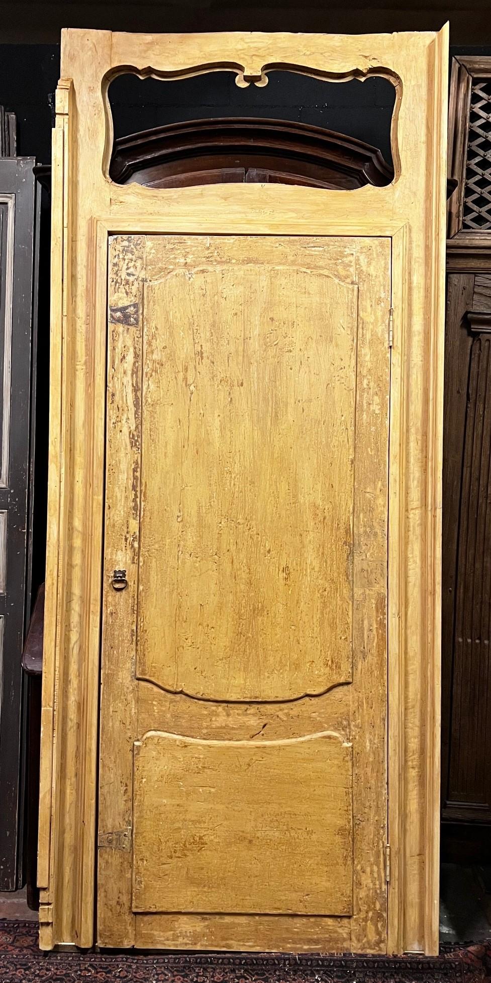 Italian n.2 Porte da interno laccate gialle con telaio e sovraporta, italia in vendita