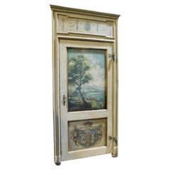 N.2 Richly painted solid wood doors with high frame, Italy