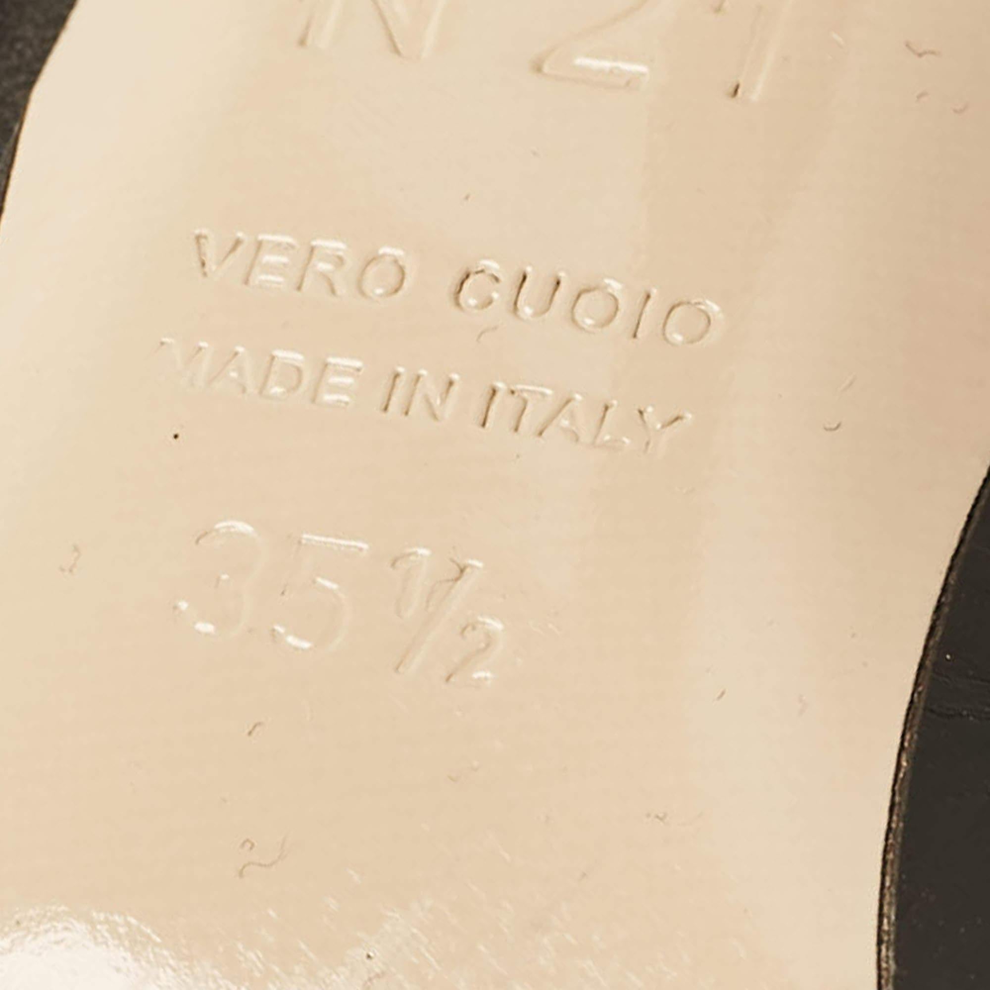 N°21 Mules in tela e raso beige/nero con nodo Raso misura 35,5 in vendita 3