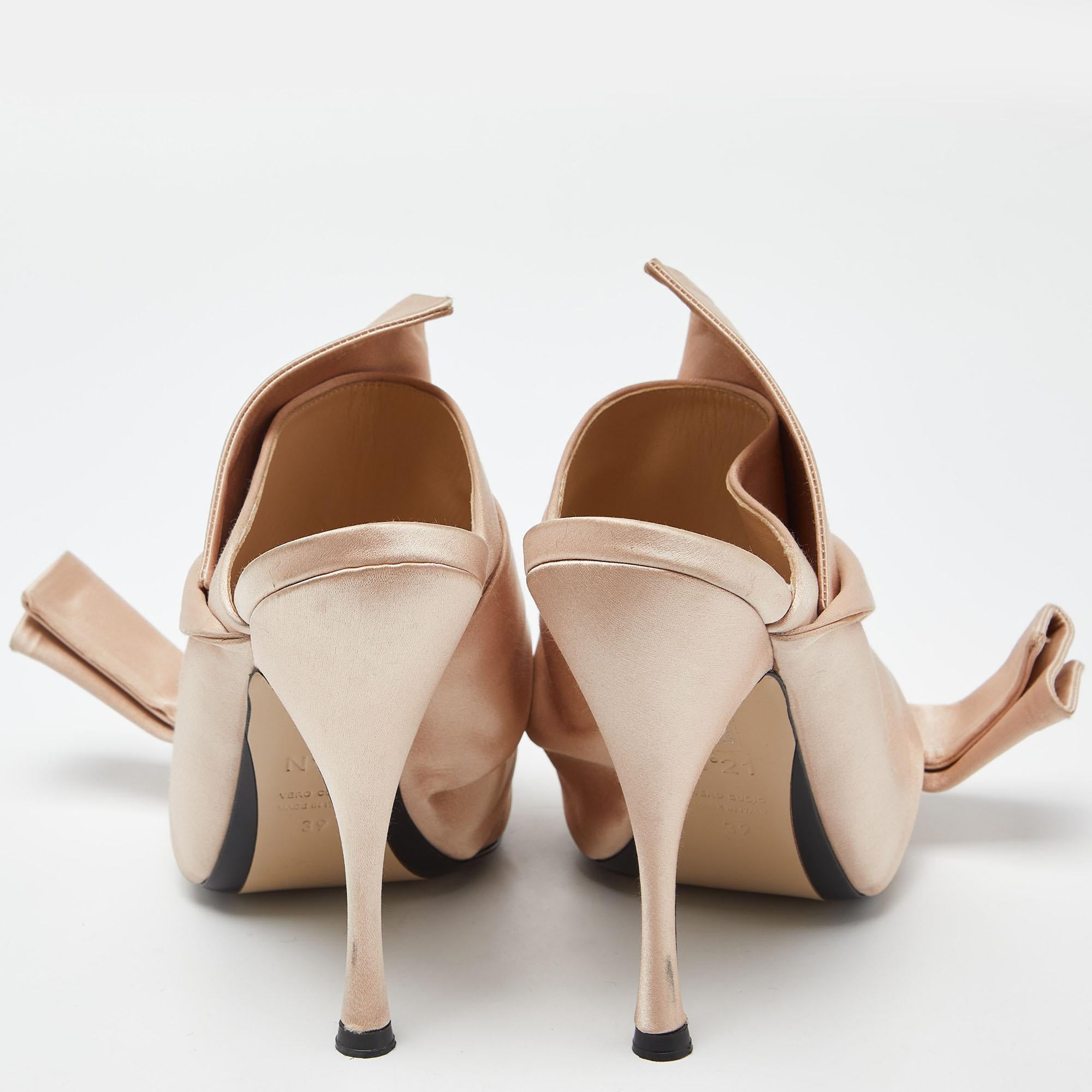 Donna N°21 Mules Ronny in raso plissettato beige taglia 39