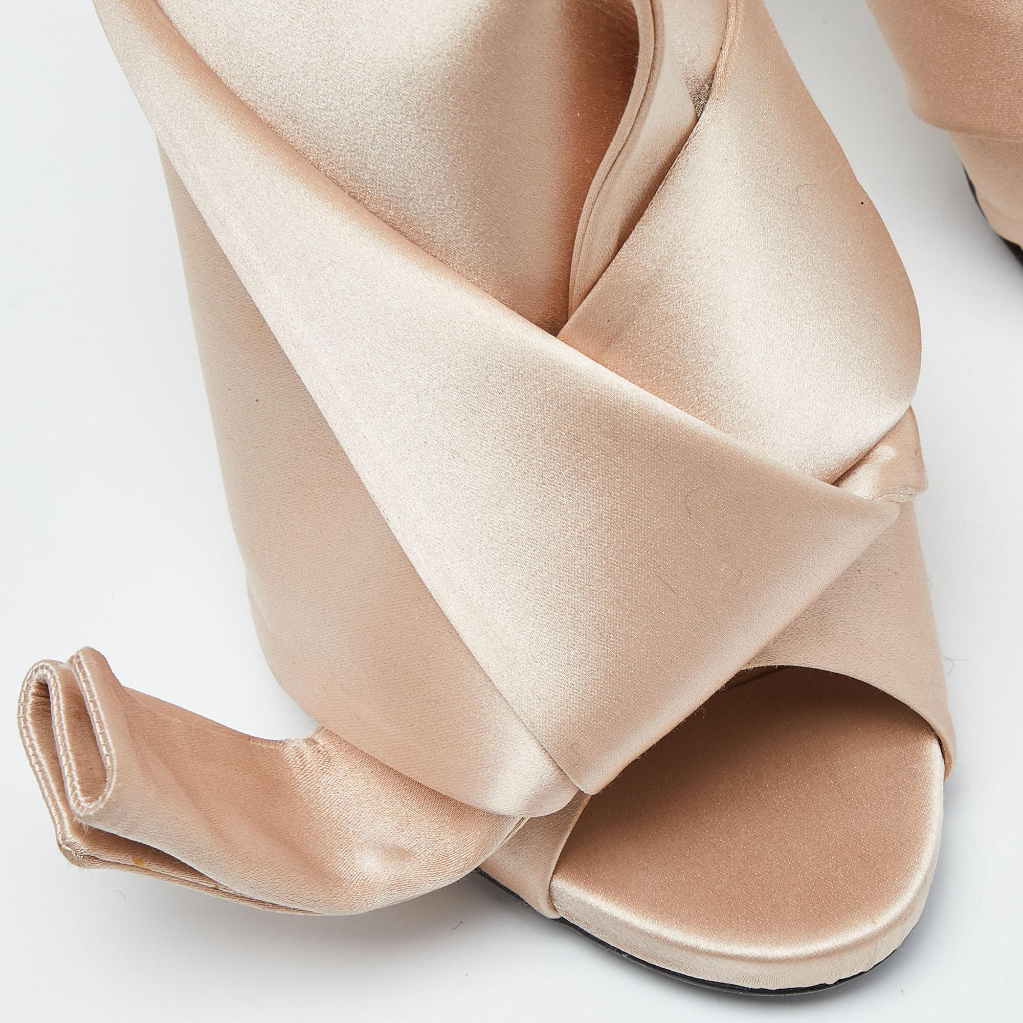 N°21 Mules Ronny in raso plissettato beige taglia 39 2