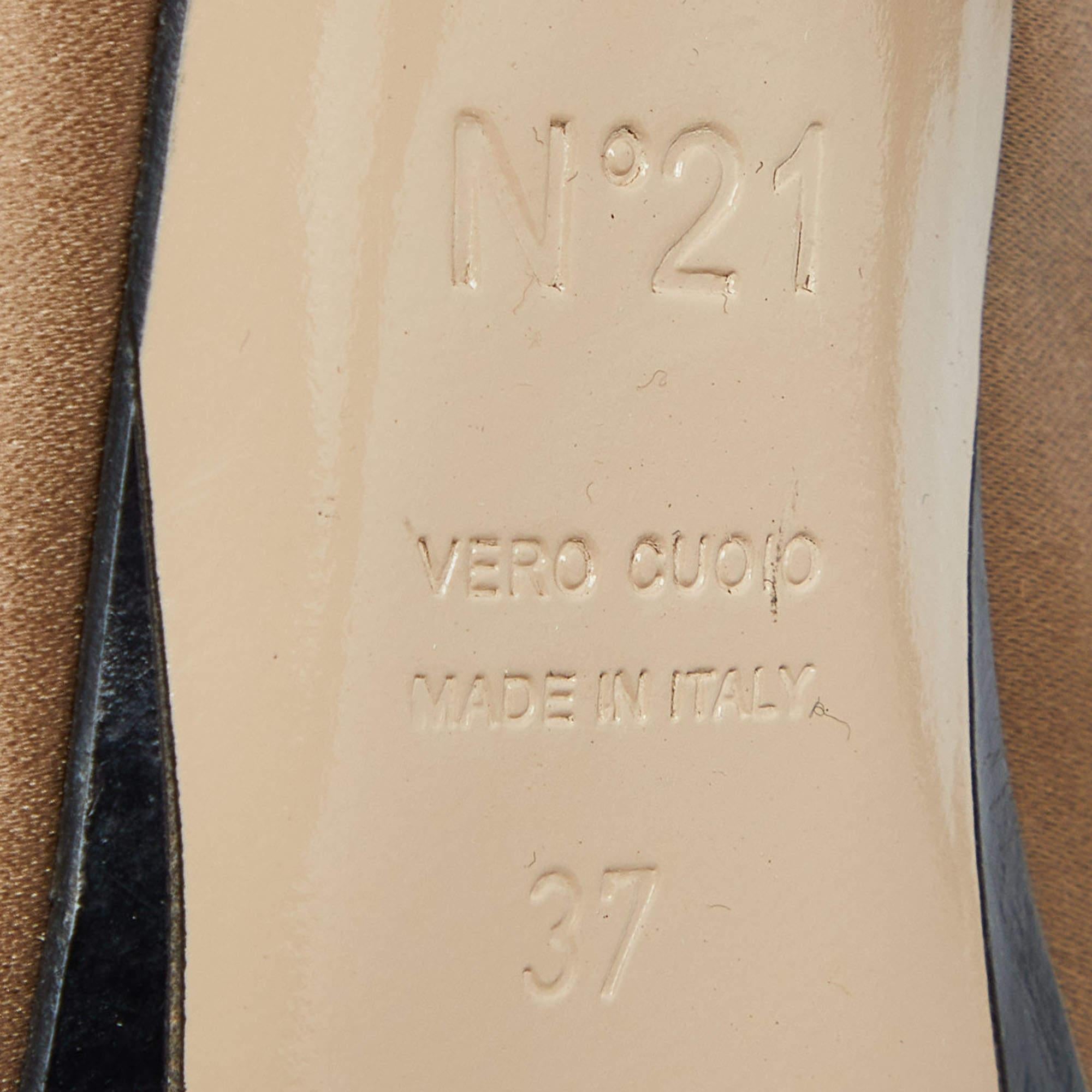 N°21 Sandali con nodo Raso Beige Taglia 37 in vendita 4