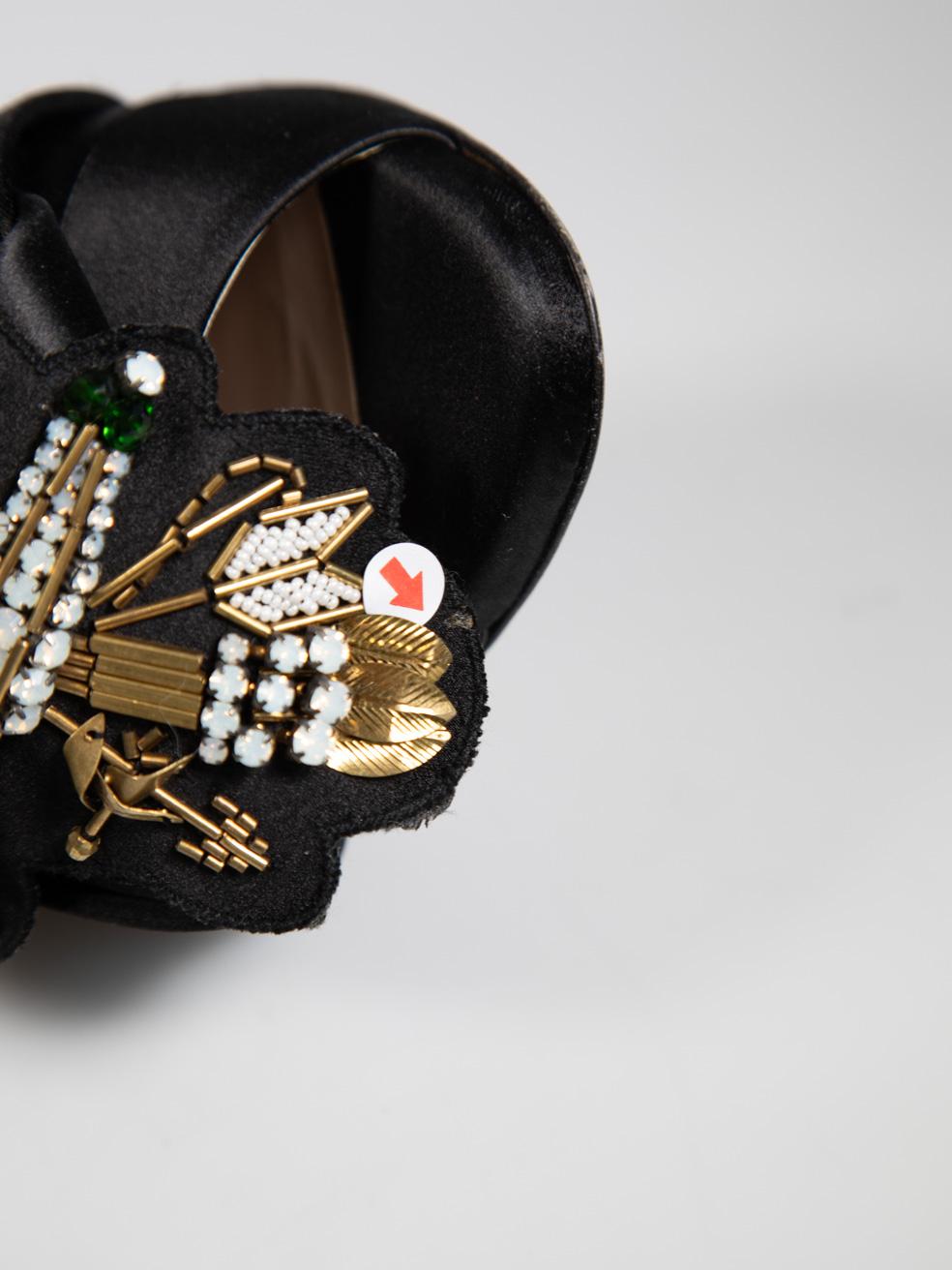N°21 Black Satin Embellished Heeled Mules Size IT 37 3