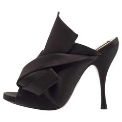 N21 Black Satin Knot Mules Size 37