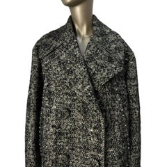 N°21 Cappotto in tweed di alpaca bianco e nero - Taglia 40