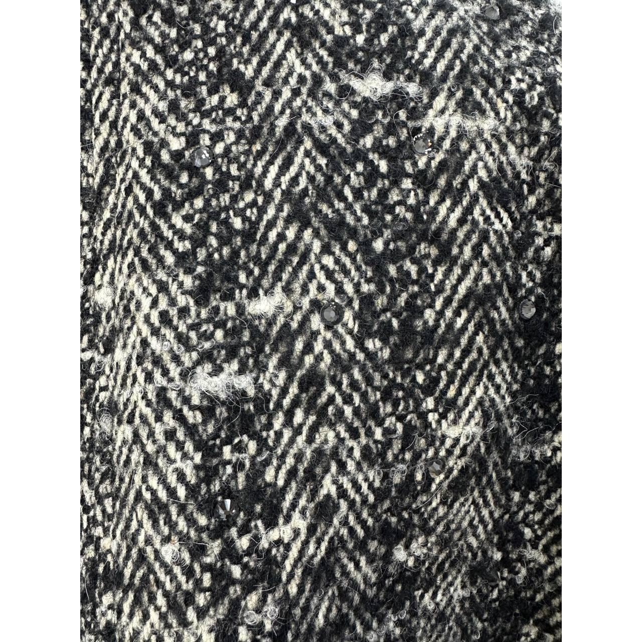 N°21 Cappotto in tweed di alpaca bianco e nero - Taglia 40 In condizioni ottime in vendita a Krakow, PL