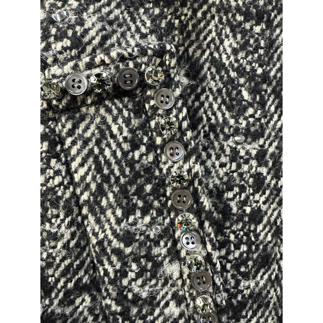 N°21 Cappotto in tweed di alpaca bianco e nero - Taglia 40 in vendita 1