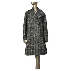 N°21 Black & White Alpaca Tweed Coat - Size 40