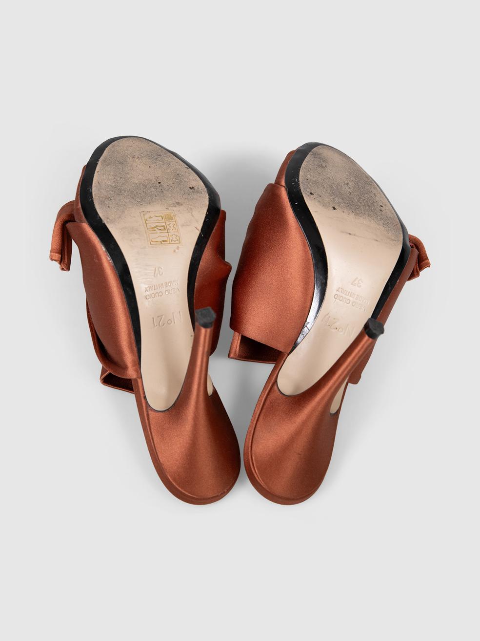 N°21 Braun Plissee-Pantoletten Größe IT 37 Damen im Angebot