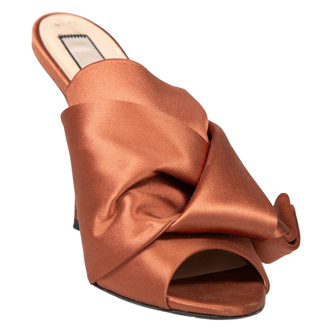N°21 Brown Pleated Detail Mules Size IT 37 For Sale