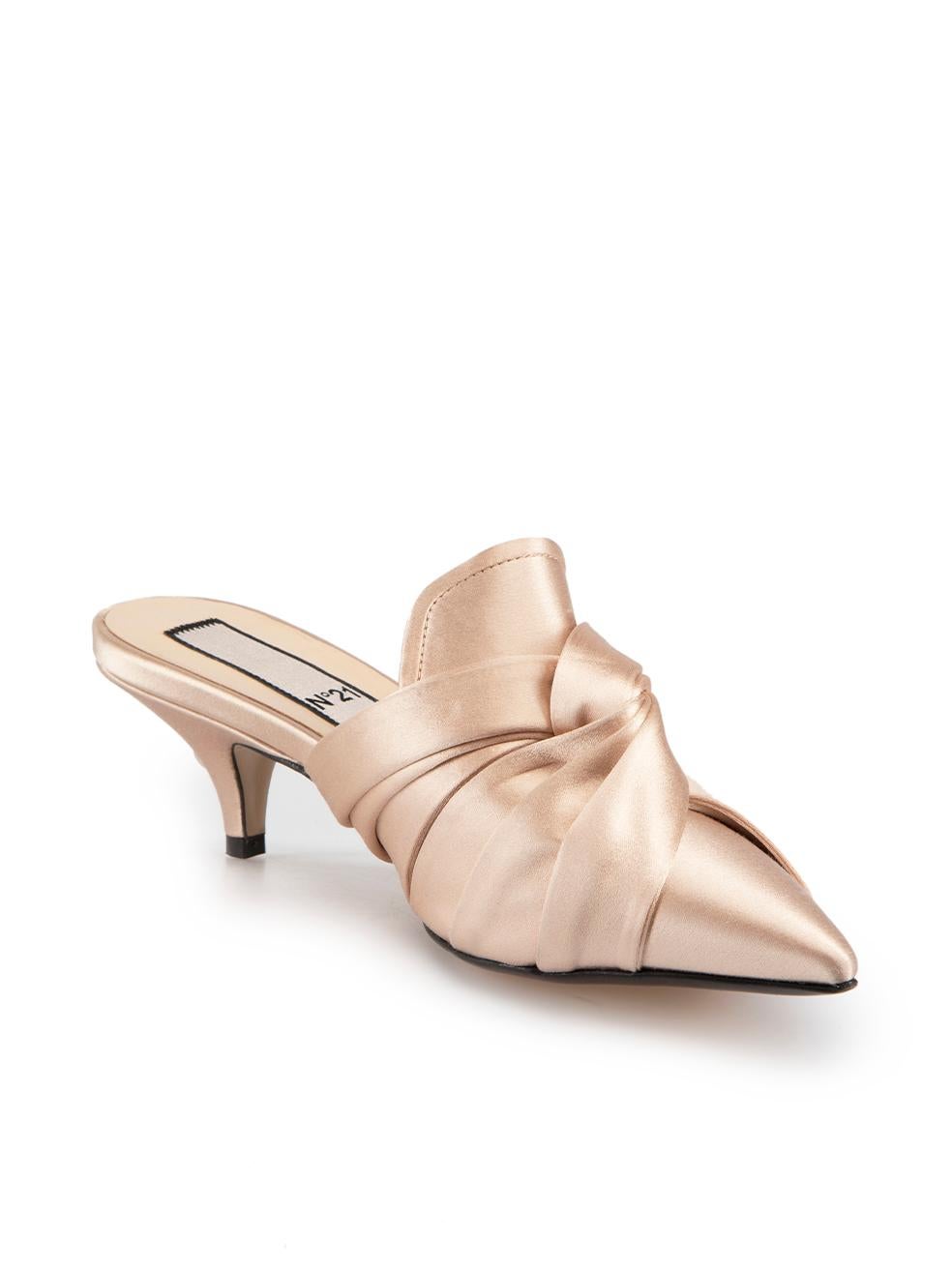 CONDITION is Never worn. No visible wear to shoes is evident on this new N°21 designer resale item, however both shoes have marks to the satin at the toes and the left shoe heel due. There is also a pluck to the weave at the left shoe toe due to