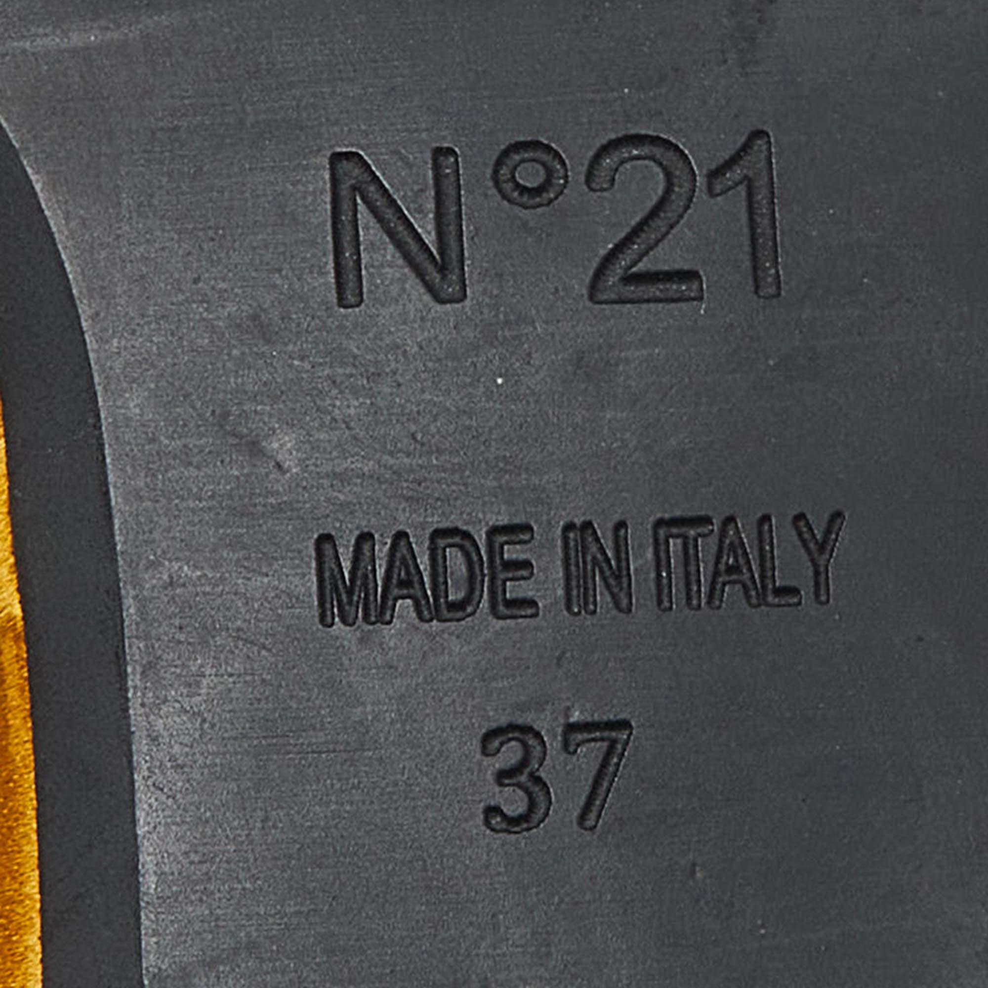 N°21 Mules Planos Nudo Satén Mostaza Talla 37 en venta 3
