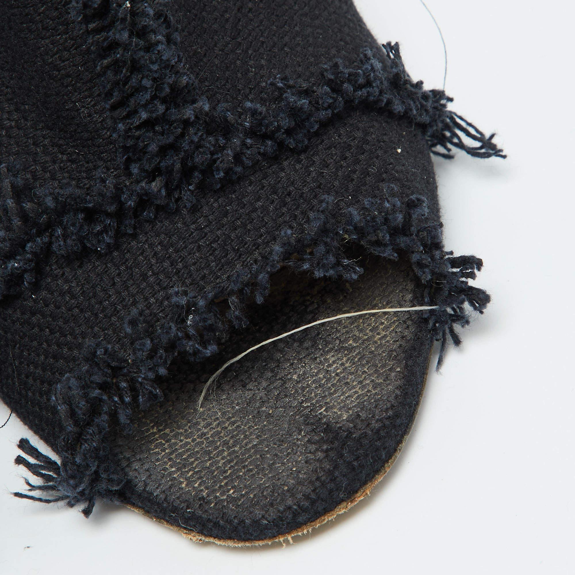 N21 Open Toe Slide Mules en toile bleu marine Taille 40 en vente 2