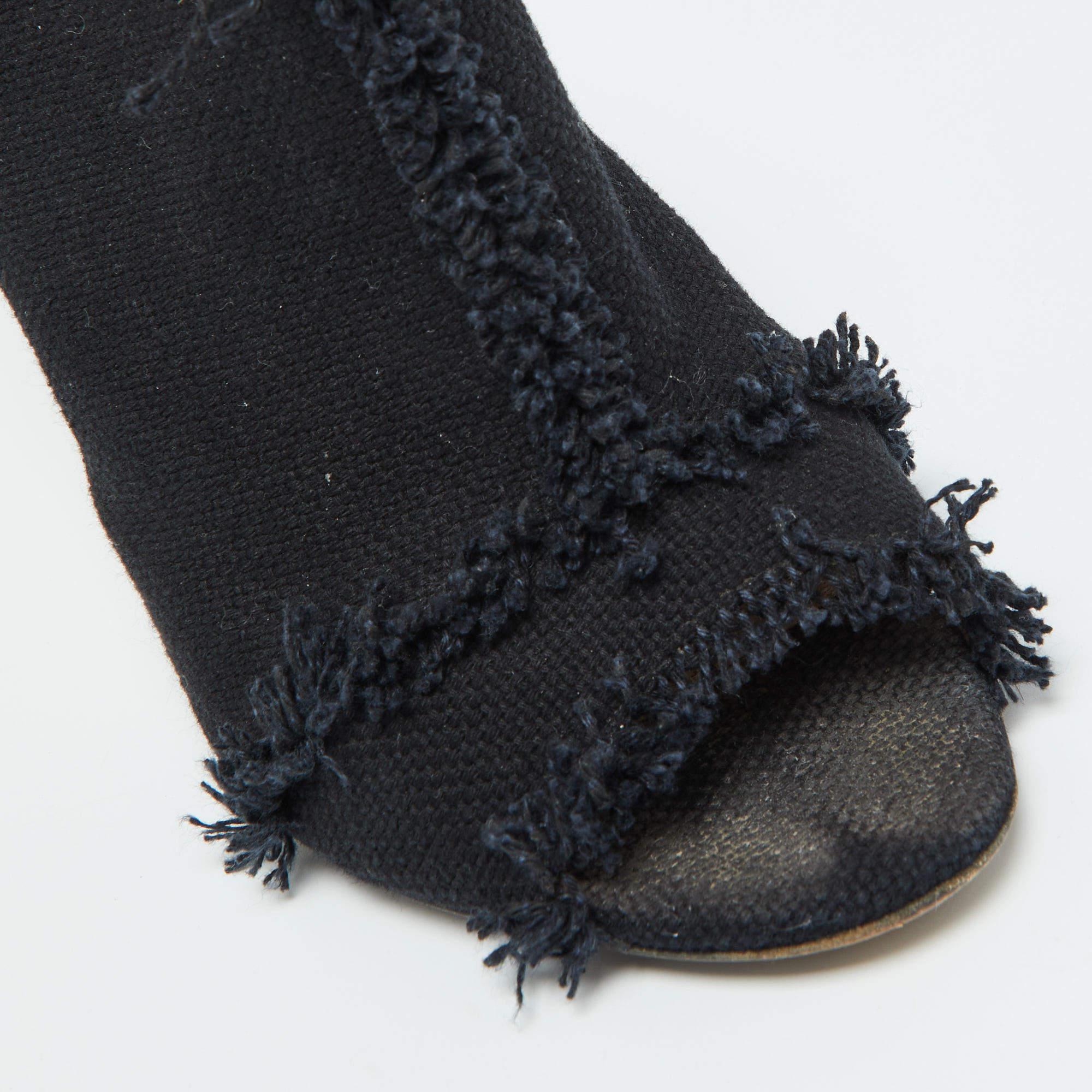 N21 Open Toe Slide Mules en toile bleu marine Taille 40 en vente 3