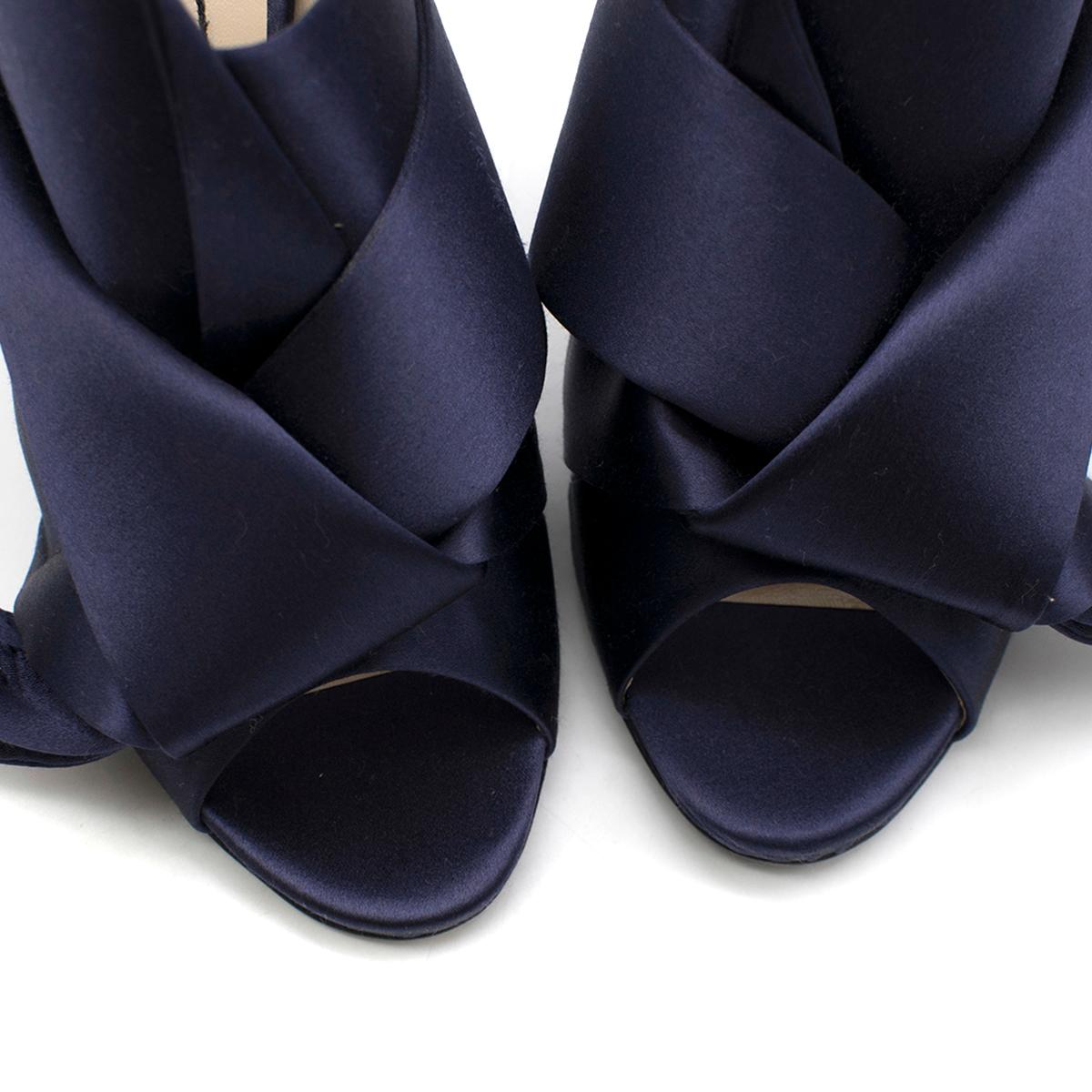 N°21 Navy Satin Bow Mules SIZE 39 1