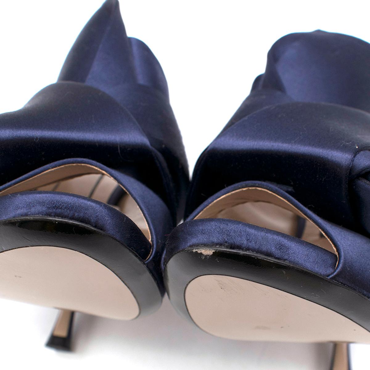 N°21 Navy Satin Bow Mules SIZE 39 3