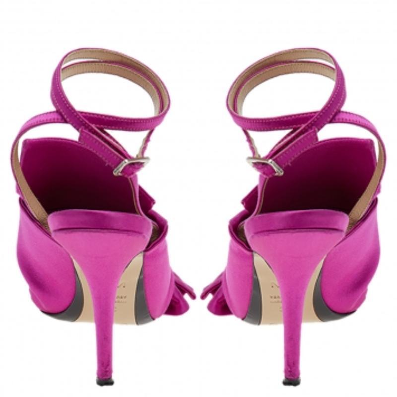 N21 Sandali alla caviglia in raso rosa Raso Knot Taglia 37 2