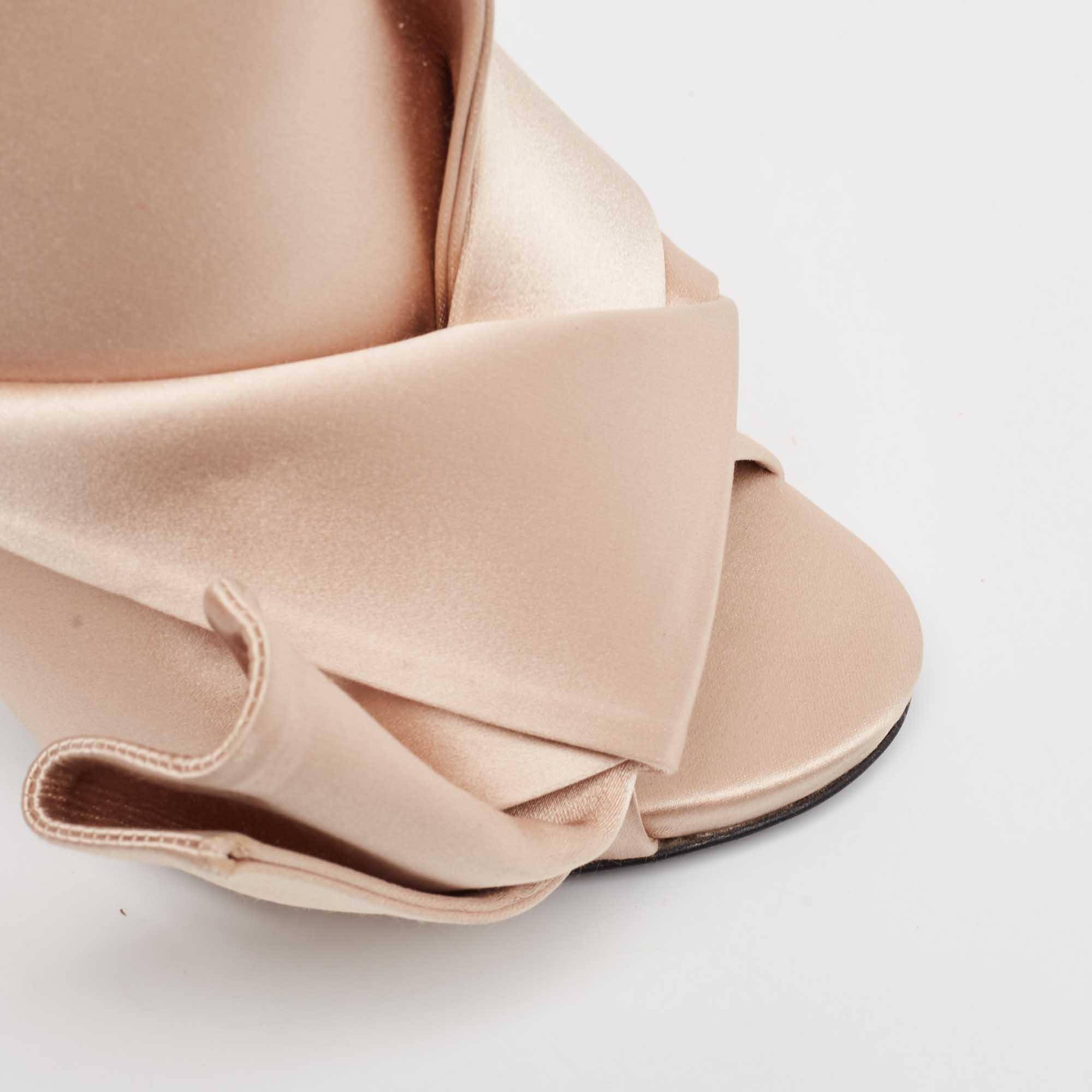 N21 Pink Satin Raso Knot Mule Sandals Size 37 2