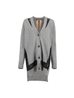 N°21 Women's Grey Lace Trim Cardigan