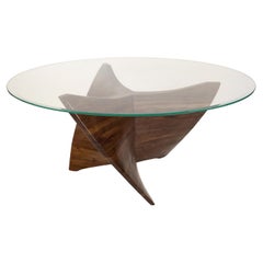 N3 Dining Table Sculpted in Solid Walnut 