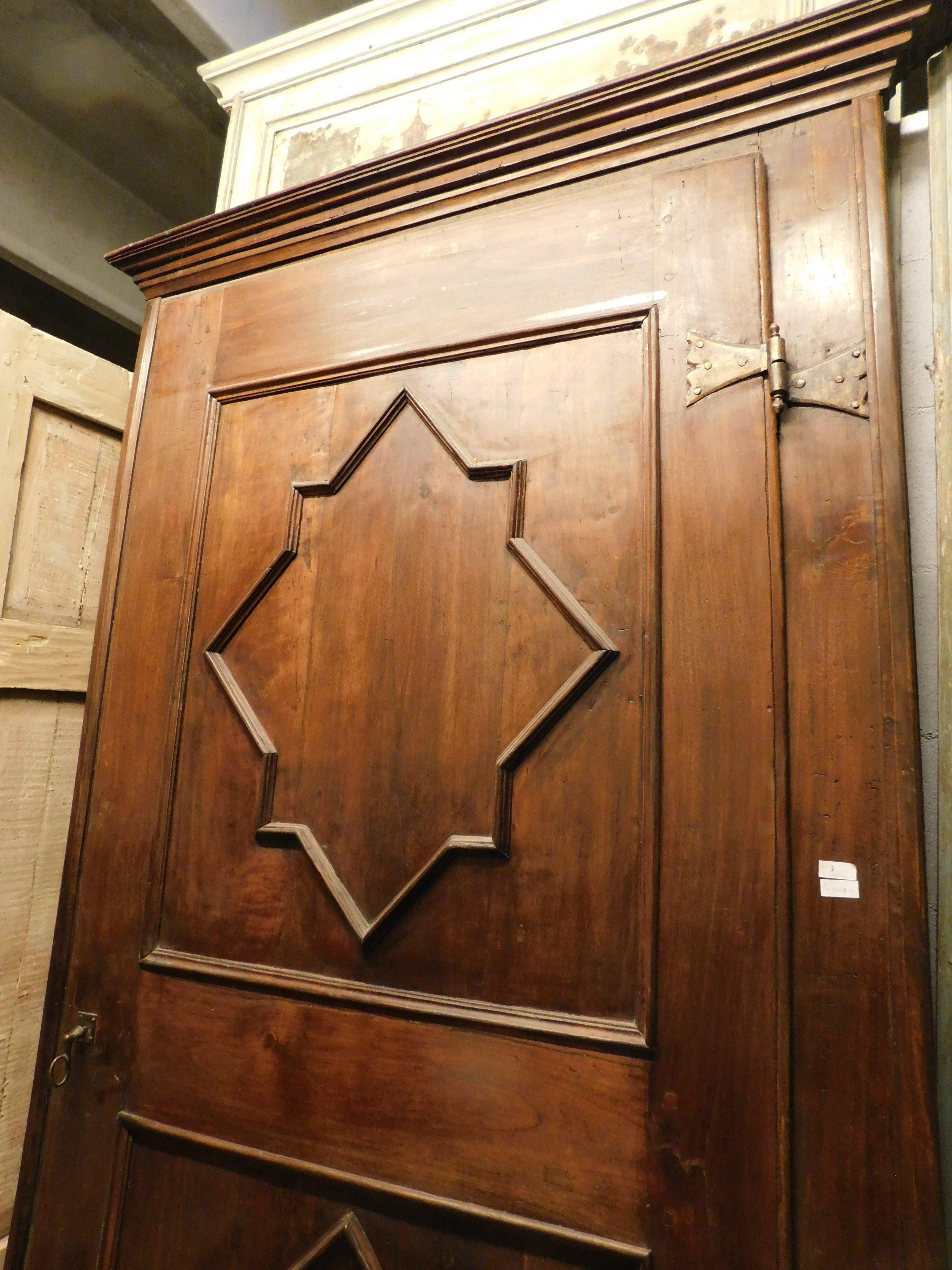n.3 poplar interior carved doors, not identical, original iron and frame, Italy For Sale 1