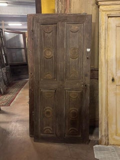 N.3 Porte in legno di rovere ad Un battente con pannelli intagliati, Italia