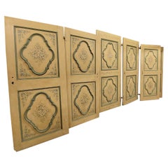 N.4 Portes d'intérieur anciennes peintes en laque, double face, 18ème siècle, Italie