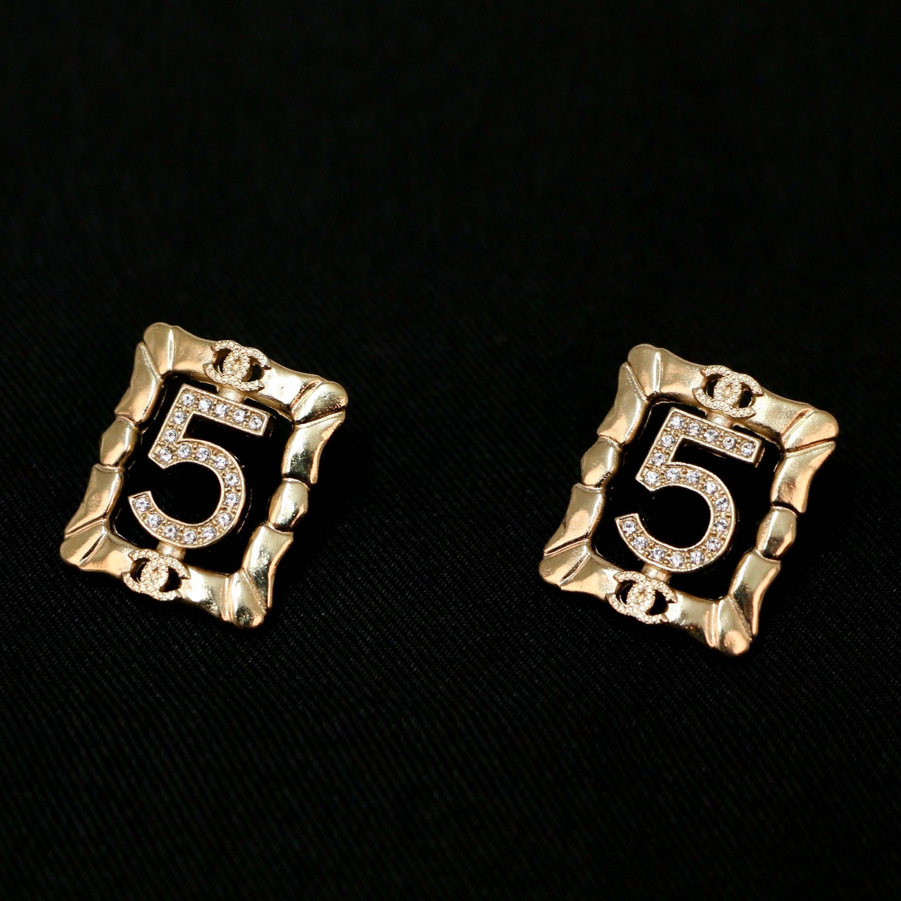 Women's or Men's N°5 Chanel Earrings For Sale