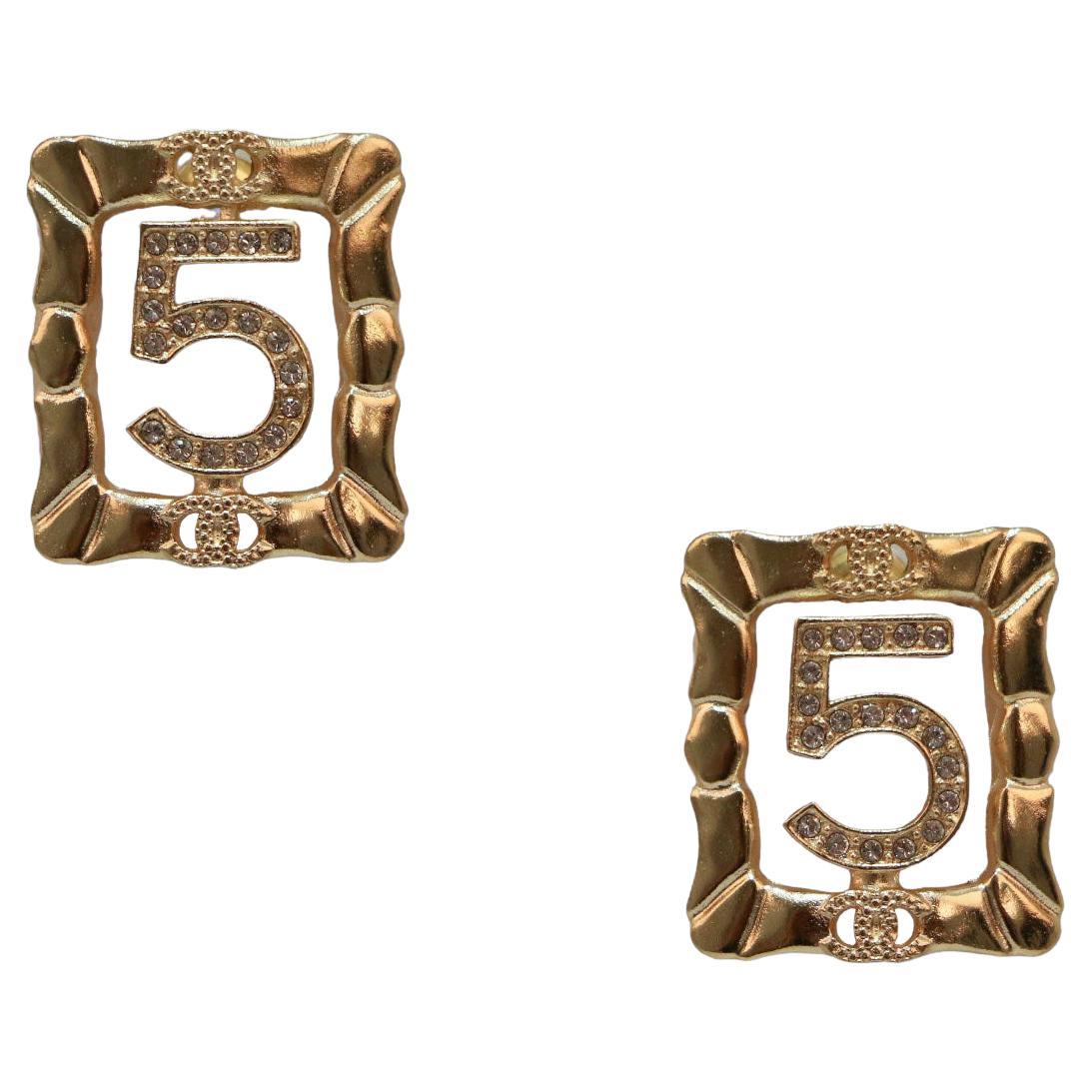 N°5 Chanel Earrings For Sale